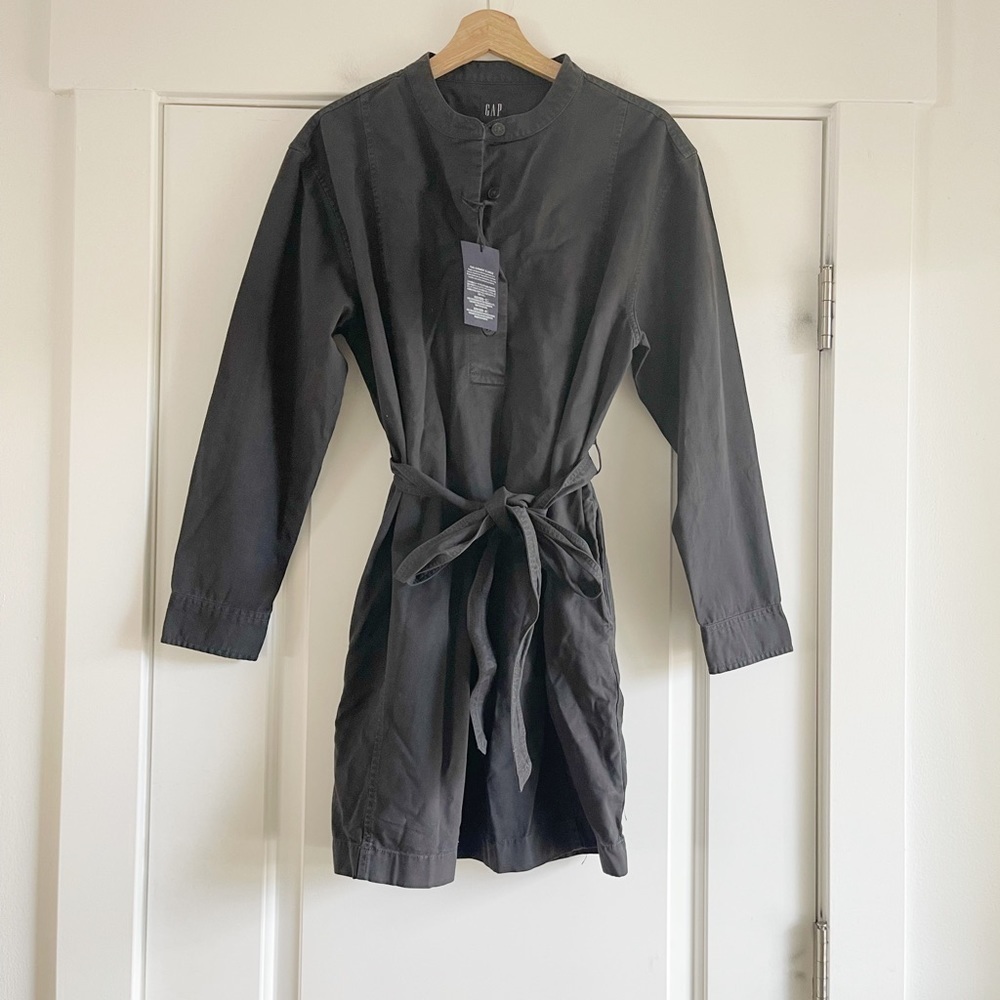 Gap Cotton Mini Dress Charcoal Gray - M - Picture 6 of 8